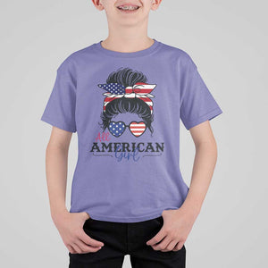 Fourth Of July T Shirt For Kid All American Girl USA Flag Independence Day TS11 Violet Print Your Wear