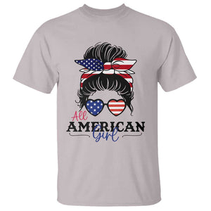 Fourth Of July T Shirt All American Girl USA Flag Independence Day TS11 Ice Gray Print Your Wear