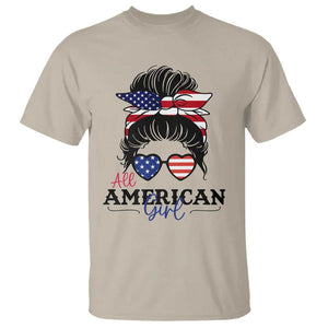 Fourth Of July T Shirt All American Girl USA Flag Independence Day TS11 Sand Print Your Wear