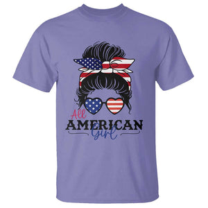 Fourth Of July T Shirt All American Girl USA Flag Independence Day TS11 Violet Print Your Wear