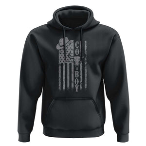 Fourth Of July Western Country Hoodie Howdy American Flag Cowboy Texas Rodeo Cow Skull TS11 Black Print Your Wear