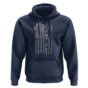 Fourth Of July Western Country Hoodie Howdy American Flag Cowboy Texas Rodeo Cow Skull TS11 Navy Print Your Wear