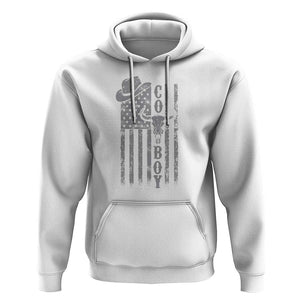 Fourth Of July Western Country Hoodie Howdy American Flag Cowboy Texas Rodeo Cow Skull TS11 White Print Your Wear