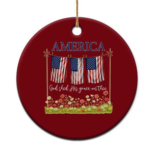 Funny America God Shed His Grace On Thee Ceramic Ornament 4th Of July Christian American Flag TS11 1pc Red Print Your Wear