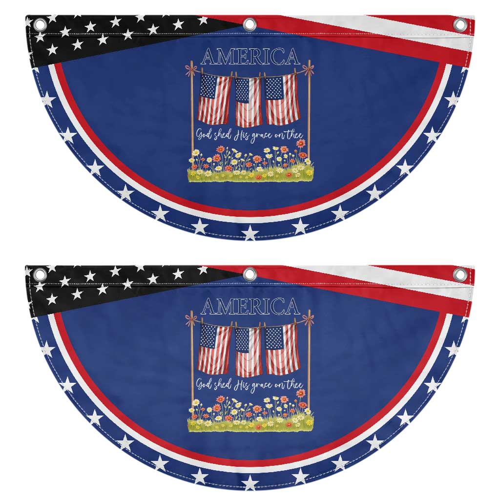 Funny America God Shed His Grace On Thee Patriotic Fan Flag 4th Of July Christian American Flag
