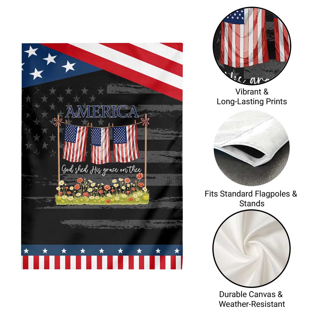Funny America God Shed His Grace On Thee Garden Flag 4th Of July Christian American Flag TS11 Print Your Wear