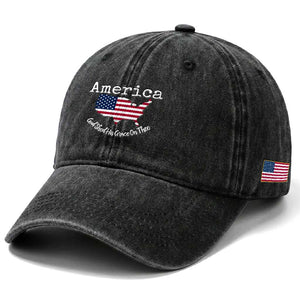 Funny America God Shed His Grace On Thee 4th of July Washed Cotton Baseball Cap TS11 Print Your Wear