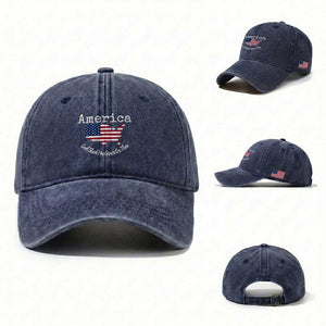 Funny America God Shed His Grace On Thee 4th of July Washed Cotton Baseball Cap TS11 Washed Cap Universal Fit Navy Print Your Wear