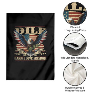 Funny 4th Of July DILF Damn I Love Freedom Garden Flag Bald Eagle American Flag TS11 Print Your Wear
