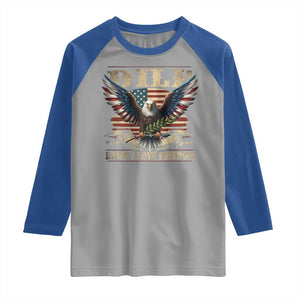 Funny 4th Of July DILF Damn I Love Freedom Raglan Shirt Bald Eagle American Flag TS11 Sport Gray Royal Print Your Wear