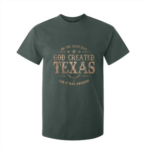 Funny On The Eight Day God Created Texas And It Was Awesome T Shirt For Kid American Texan TS11 Dark Forest Green Print Your Wear