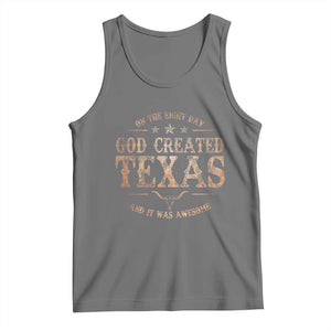 Funny On The Eight Day God Created Texas And It Was Awesome Tank Top American Texan TS11 Black Heather Print Your Wear