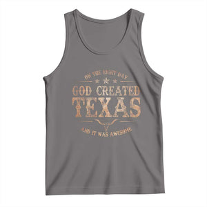 Funny On The Eight Day God Created Texas And It Was Awesome Tank Top American Texan TS11 Deep Heather Print Your Wear