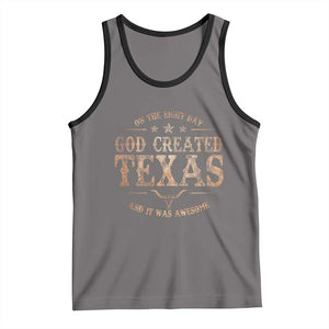 Funny On The Eight Day God Created Texas And It Was Awesome Tank Top American Texan TS11 Deep Heather Black Print Your Wear