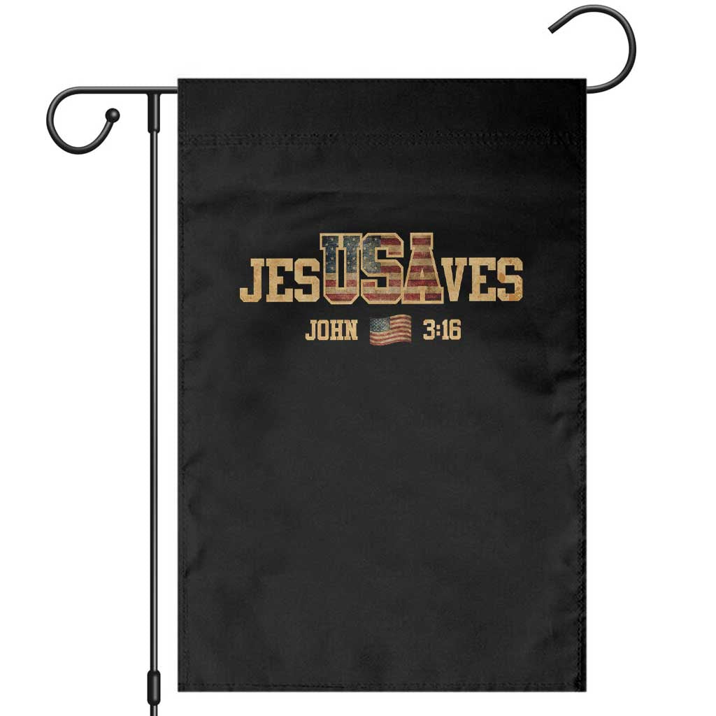 Funny Jesus Saves USA John 3 16 Garden Flag Christian 4th Of July Bible Verse TS11 Black Print Your Wear