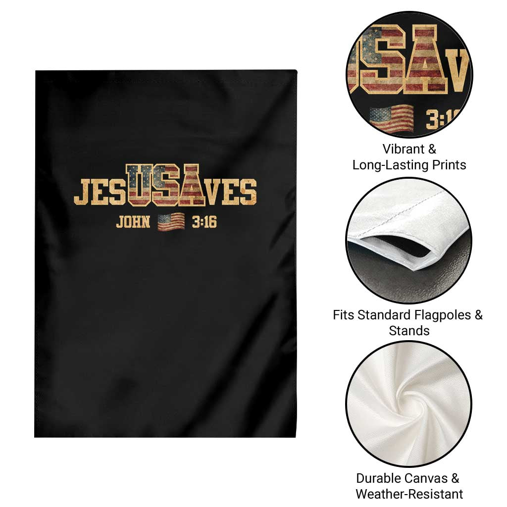 Funny Jesus Saves USA John 3 16 Garden Flag Christian 4th Of July Bible Verse TS11 Print Your Wear