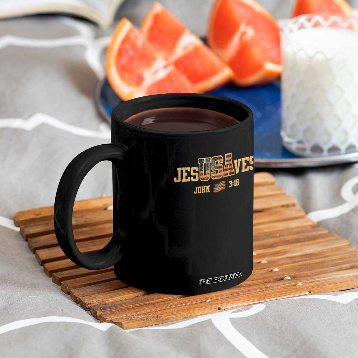 Funny Jesus Saves USA John 3 16 Coffee Mug Christian 4th Of July Bible Verse TS11 Print Your Wear