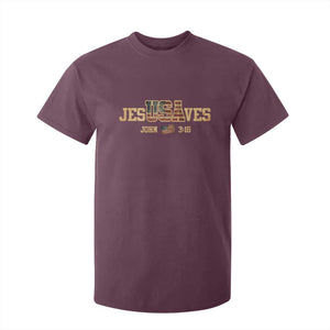 Funny Jesus Saves USA John 3 16 T Shirt For Kid Christian 4th Of July Bible Verse TS11 Maroon Print Your Wear