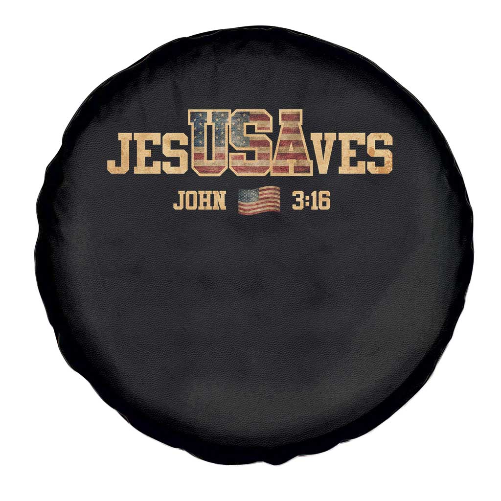 Funny Jesus Saves USA John 3 16 Spare Tire Cover Christian 4th Of July Bible Verse TS11 Print Your Wear