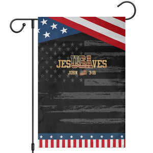 Funny Jesus Saves USA John 3 16 Garden Flag Christian 4th Of July Bible Verse TS11 Distressed Black Blue Print Your Wear