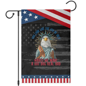 Funny You Look Like The 4th Of July Makes Me Want A Hot Dog Real Bad Garden Flag Eagle Statue Of Liberty TS11 Distressed Black Blue Print Your Wear