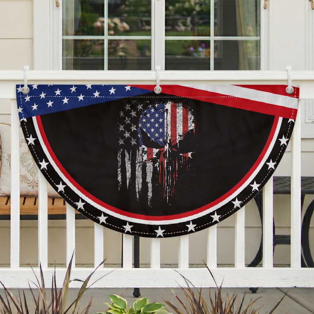 Funny 4th Of July Vintage American Flag Skull Skeleton Patriotic Fan Flag