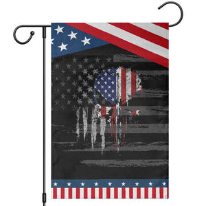 Funny 4th Of July Vintage American Flag Skull Skeleton Patriotic Garden Flag TS11 Distressed Black Blue Print Your Wear