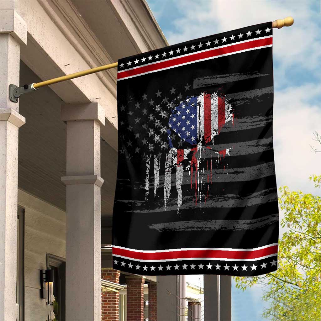 Funny 4th Of July Vintage American Flag Skull Skeleton Patriotic Garden Flag TS11 Distressed Black Red Print Your Wear