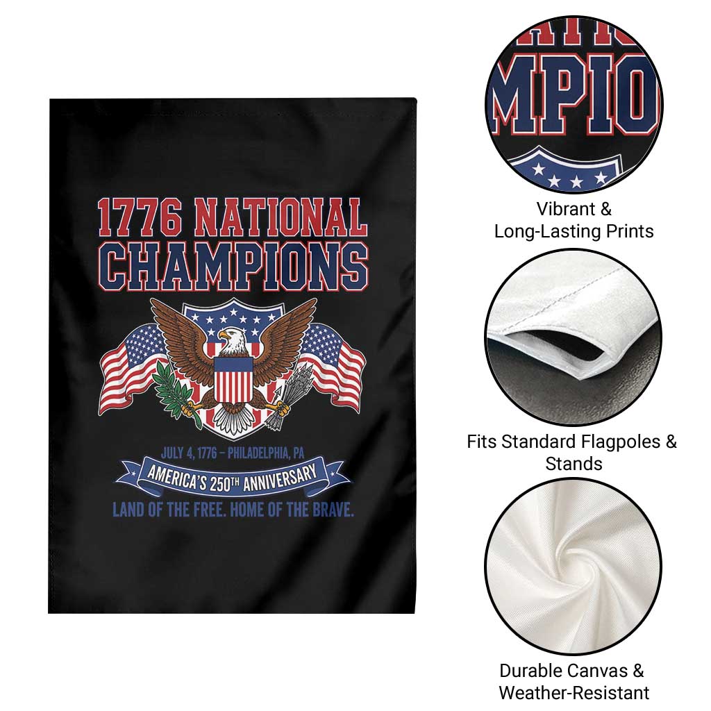 1776 National Champions 250th Anniversary USA Garden Flag Land Of The Free Home Of The Brave TS11 Print Your Wear