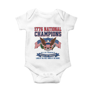 1776 National Champions 250th Anniversary USA Baby Onesie Land Of The Free Home Of The Brave