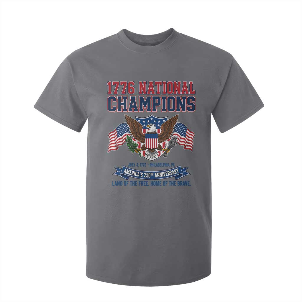1776 National Champions 250th Anniversary USA T Shirt For Kid Land Of The Free Home Of The Brave