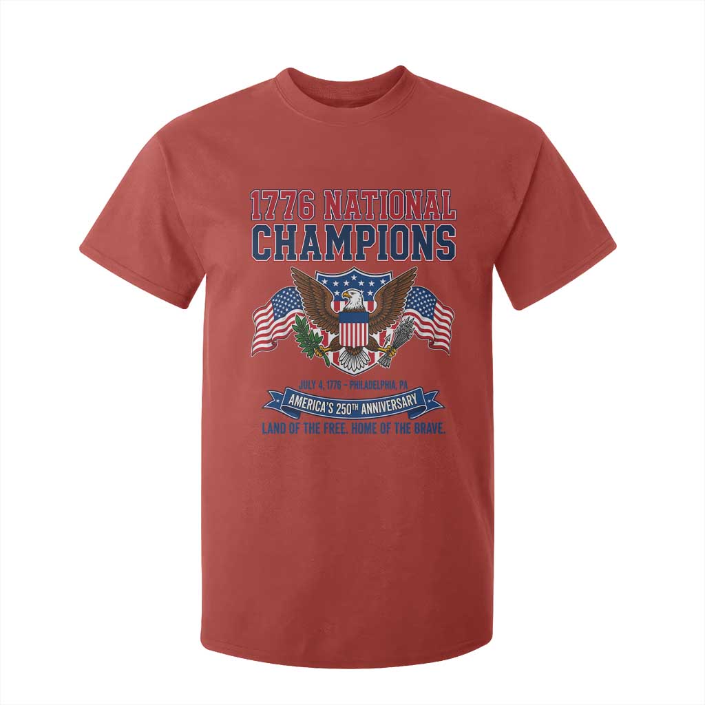 1776 National Champions 250th Anniversary USA T Shirt For Kid Land Of The Free Home Of The Brave