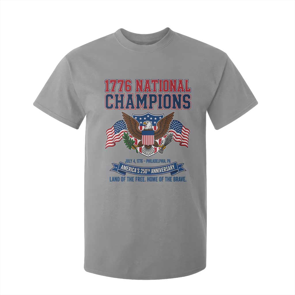 1776 National Champions 250th Anniversary USA T Shirt For Kid Land Of The Free Home Of The Brave