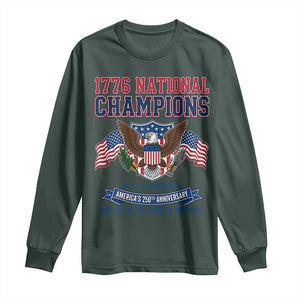 1776 National Champions 250th Anniversary USA Long Sleeve Shirt Land Of The Free Home Of The Brave