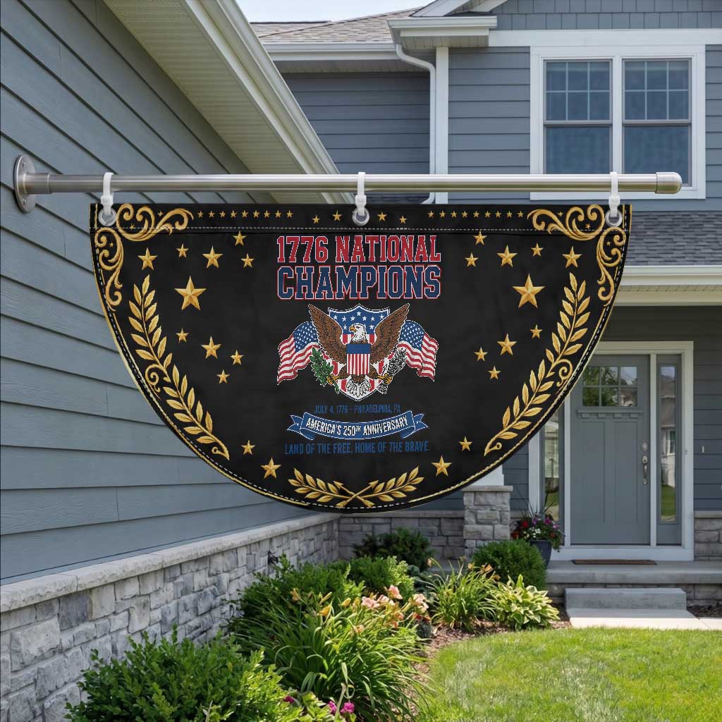 1776 National Champions 250th Anniversary USA Patriotic Fan Flag Land Of The Free Home Of The Brave