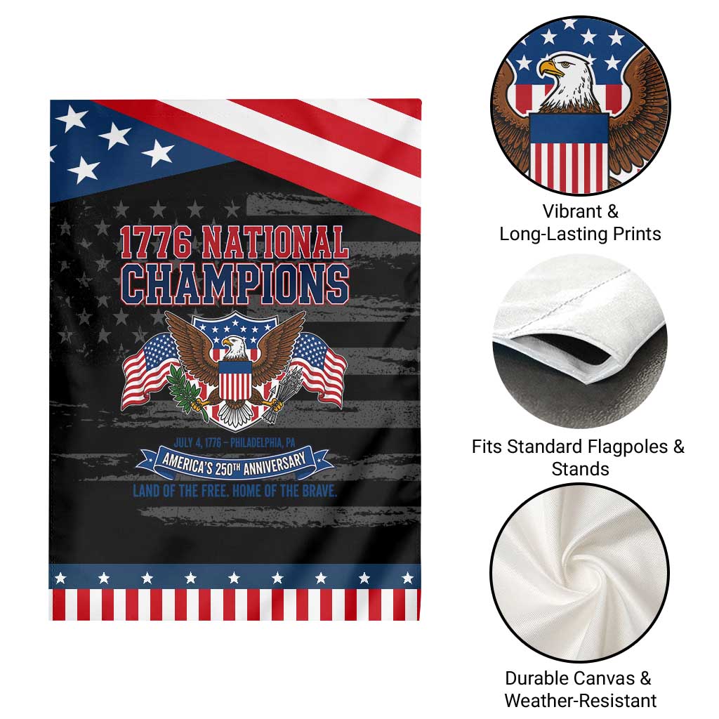 1776 National Champions 250th Anniversary USA Patriotic Garden Flag Land Of The Free Home Of The Brave TS11 Print Your Wear