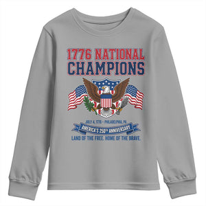 1776 National Champions 250th Anniversary USA Youth Sweatshirt Land Of The Free Home Of The Brave