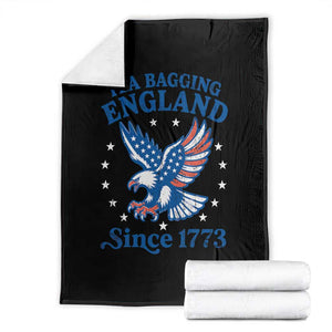 Tea Bagging England Since 1773 Throw Blanket Patriotic Eagle 4th of July