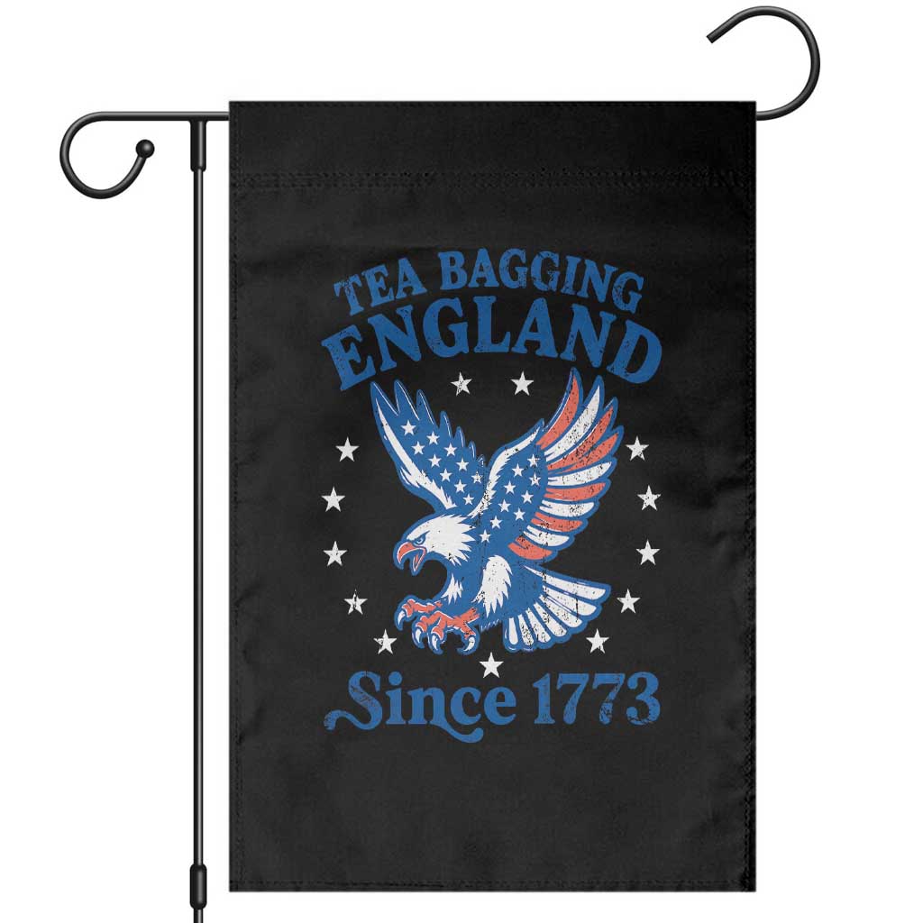 Tea Bagging England Since 1773 Garden Flag Patriotic Eagle 4th of July TS11 Black Print Your Wear