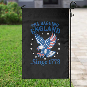Tea Bagging England Since 1773 Garden Flag Patriotic Eagle 4th of July