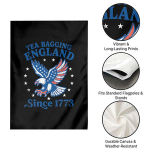 Tea Bagging England Since 1773 Garden Flag Patriotic Eagle 4th of July