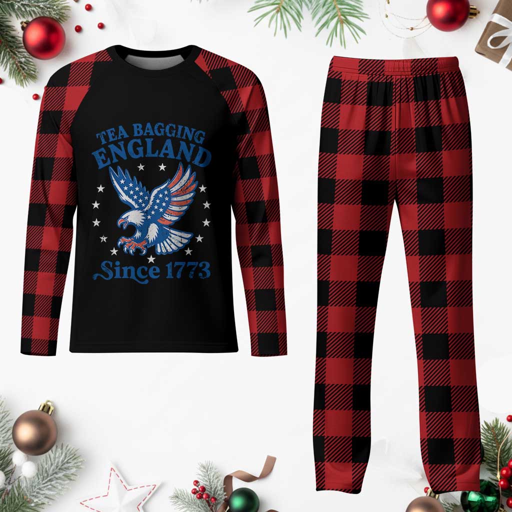 Tea Bagging England Since 1773 Plaid Pajama Set Patriotic Eagle 4th of July TS11 Buffalo Plaid Print Your Wear