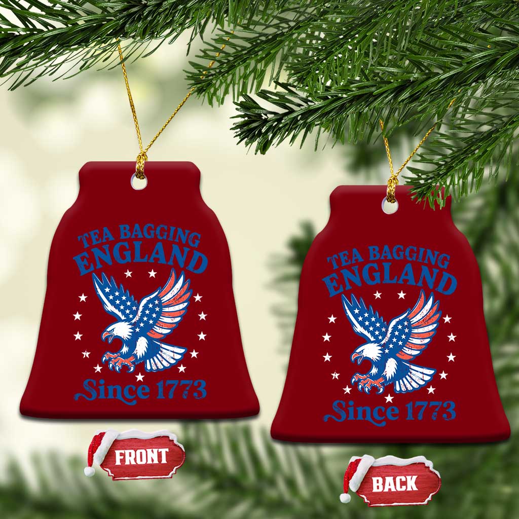 Tea Bagging England Since 1773 Ceramic Ornament Patriotic Eagle 4th of July