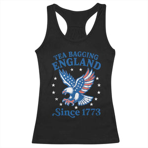 Tea Bagging England Since 1773 Racerback Tank Top Patriotic Eagle 4th of July
