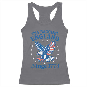 Tea Bagging England Since 1773 Racerback Tank Top Patriotic Eagle 4th of July