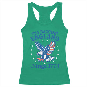 Tea Bagging England Since 1773 Racerback Tank Top Patriotic Eagle 4th of July