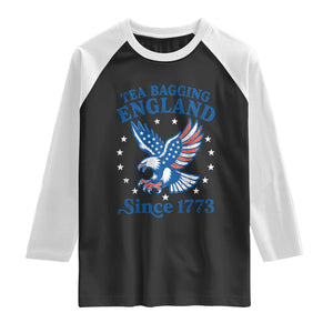 Tea Bagging England Since 1773 Raglan Shirt Patriotic Eagle 4th of July