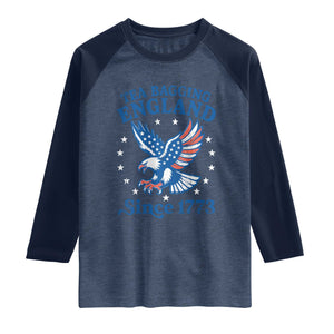 Tea Bagging England Since 1773 Raglan Shirt Patriotic Eagle 4th of July