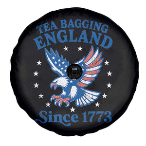 Tea Bagging England Since 1773 Spare Tire Cover Patriotic Eagle 4th of July