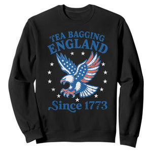 Tea Bagging England Since 1773 Sweatshirt Patriotic Eagle 4th of July